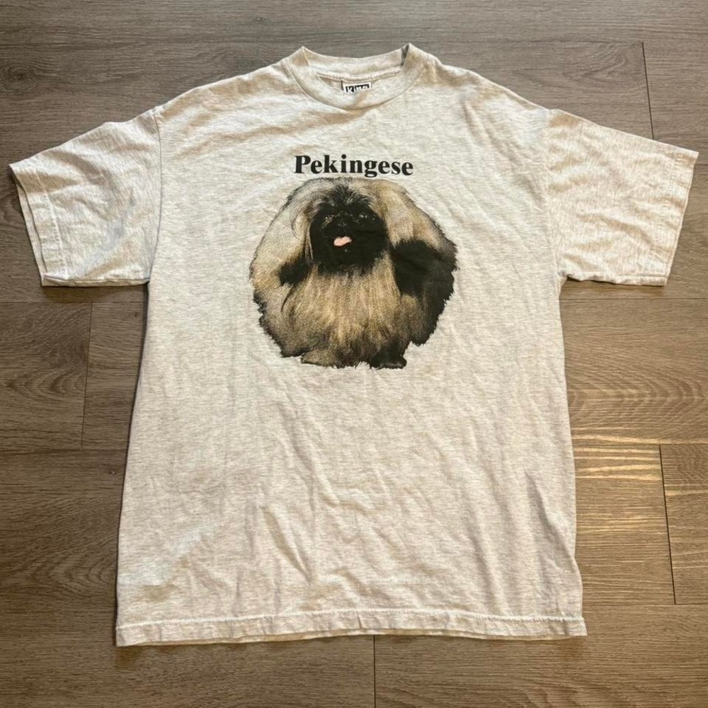 Vintage 90s King Cotton Pekingese Dog Graphic Tee Large Made in USA Animal Tee